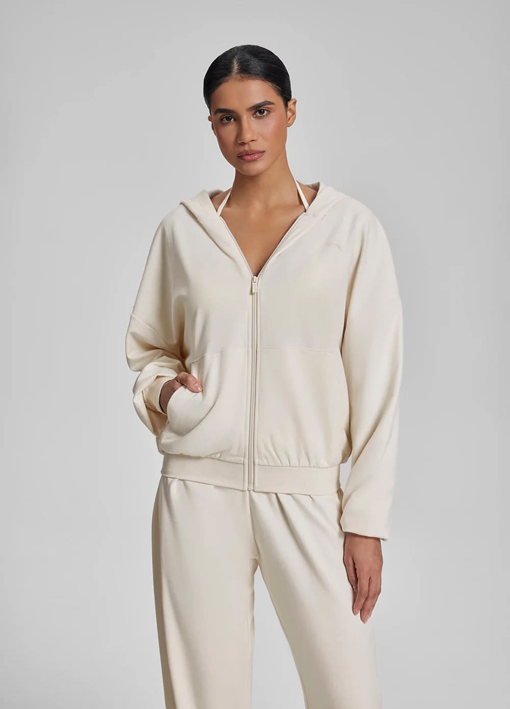 Relaxed Oversized Full Zipper Kangaroo Pockets Custom