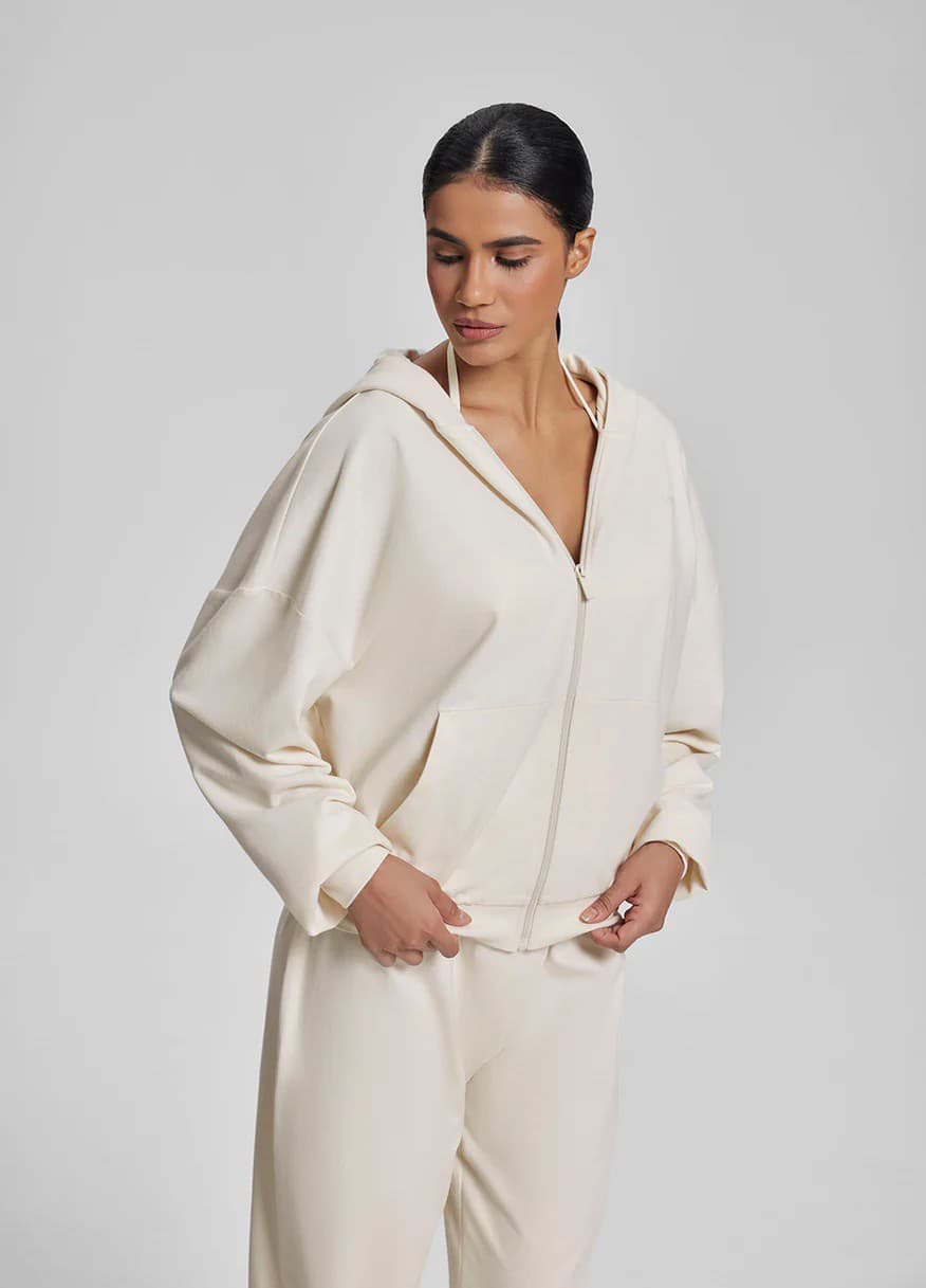 Relaxed Oversized Full Zipper Kangaroo Pockets Custom